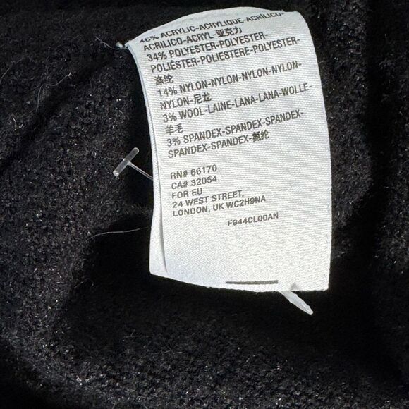 By Anthropologie Black Slub Knit Open Front Cardigan Inverted Seams Sz S - Picture 8 of 8